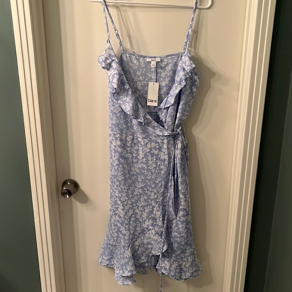 Wrap Dress- Blue Floral Print